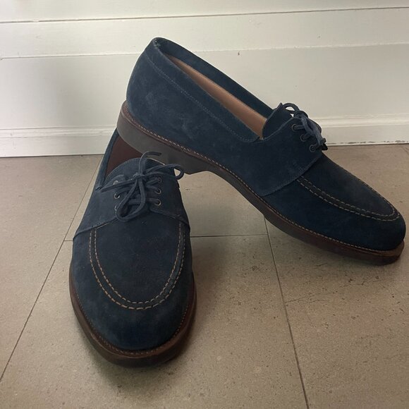 NEW Crockett & Jones Men's Blue Suede Falmouth Shoes-Sz. 12 US (11 UK) - Picture 9 of 11